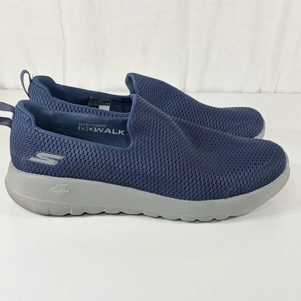 SKECHERS GO WALK MEN'S SHOES SIZE: 9.5 NAVY BLUE AIR COOLED MEMORY FOAM COMFORT